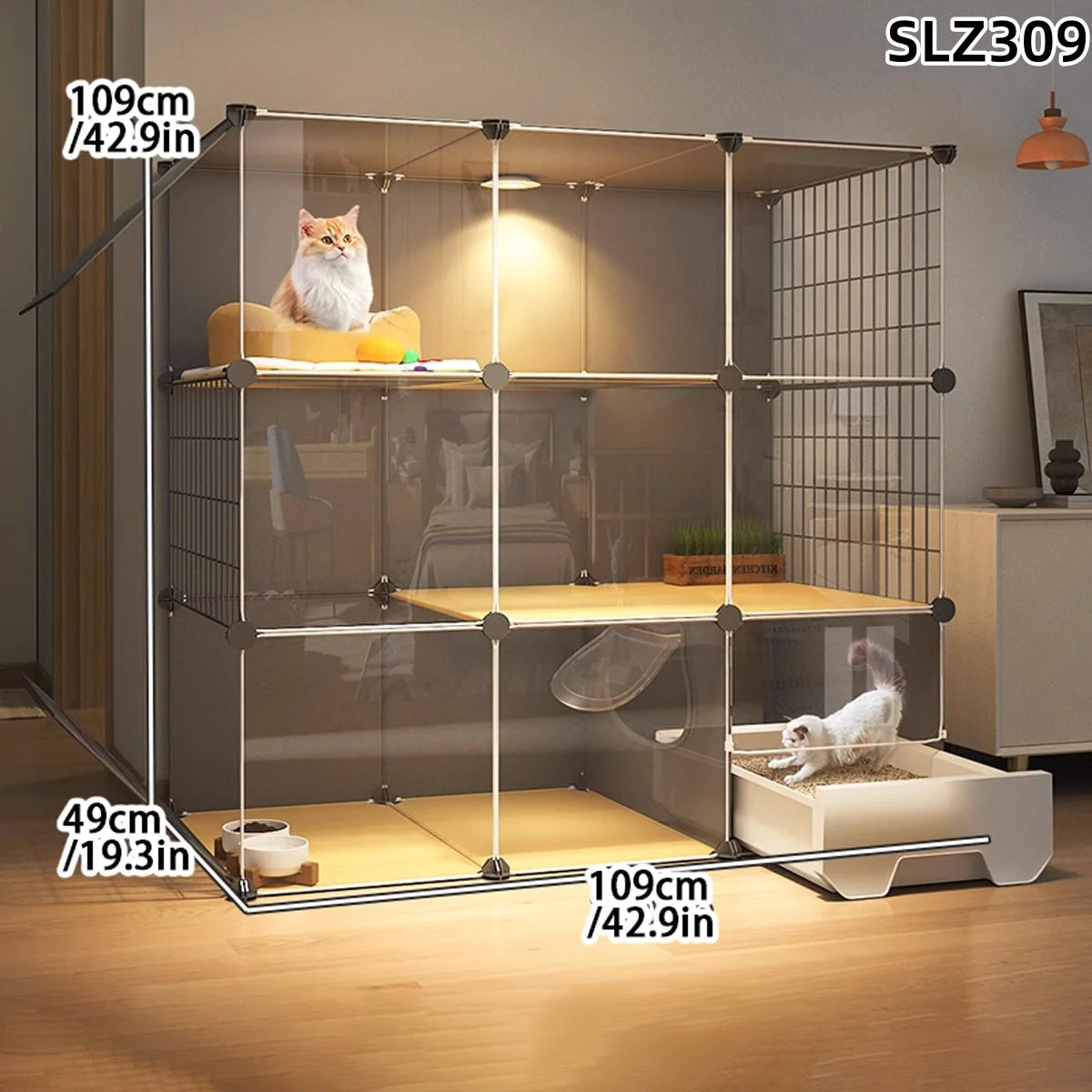 Cat Cage Household Indoor Small Apartment Toilet Cat Litter Box Cat Nest Integrated Cat Villa Cat House Does Not Occupy Space Em