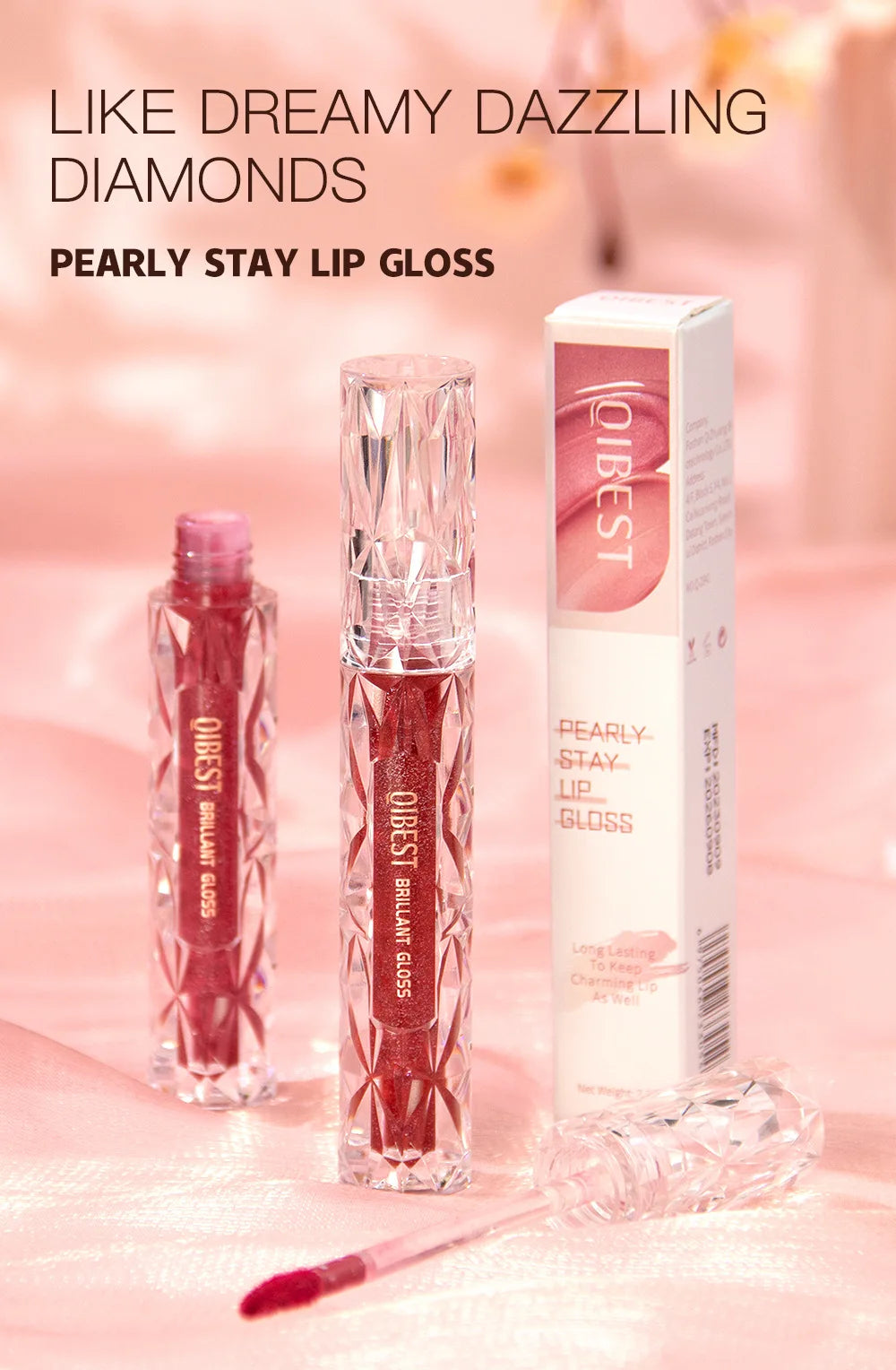 Diamond Shimmer Waterproof Lipgloss 10 Colors Liquid Lipstick Glitter Shiny Pearl Glaze Long Lasting Lip Tint Women Makeup