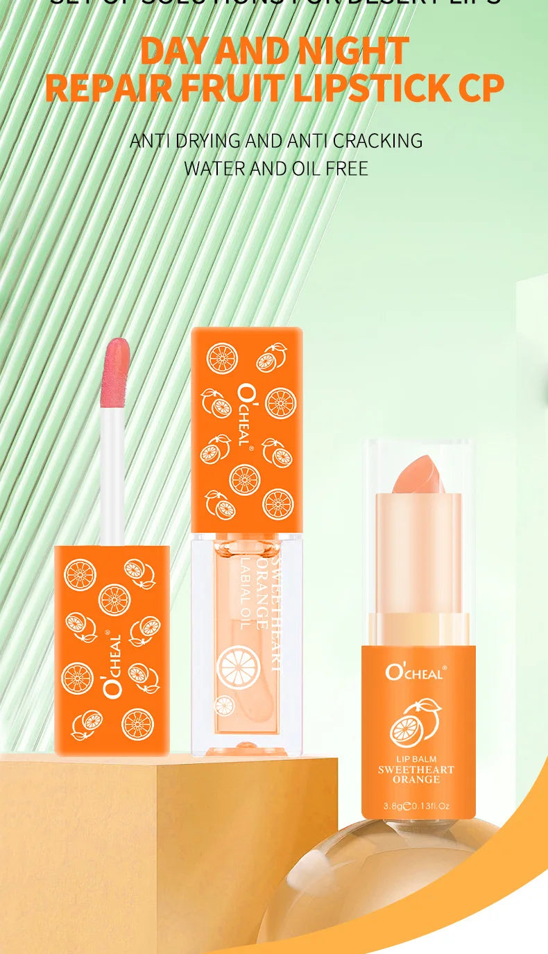 Honey Avocado Lip Balm&Lip Gloss Set PH Color Change Moisturizing Long Lasting Light Pink Lipstick Lips Makeup for Women