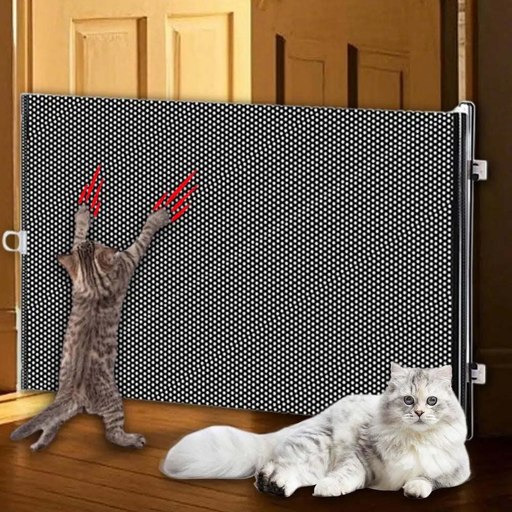 Dog Gate Retractable Pet Safety Gate Wide Pet Isolation Gate Indoor Mesh Fence for Dogs And kitten for Doorway Stairs Balcony