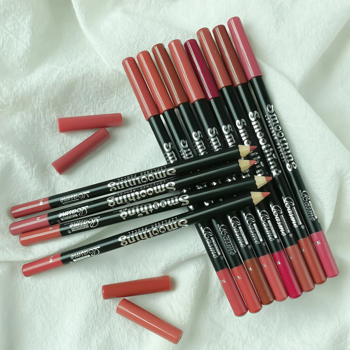 12-Color Lip Liner Set, Long-Lasting, Smudge-Proof, Easy To Apply, Transfer-Resistant, Matte Lip Pencil