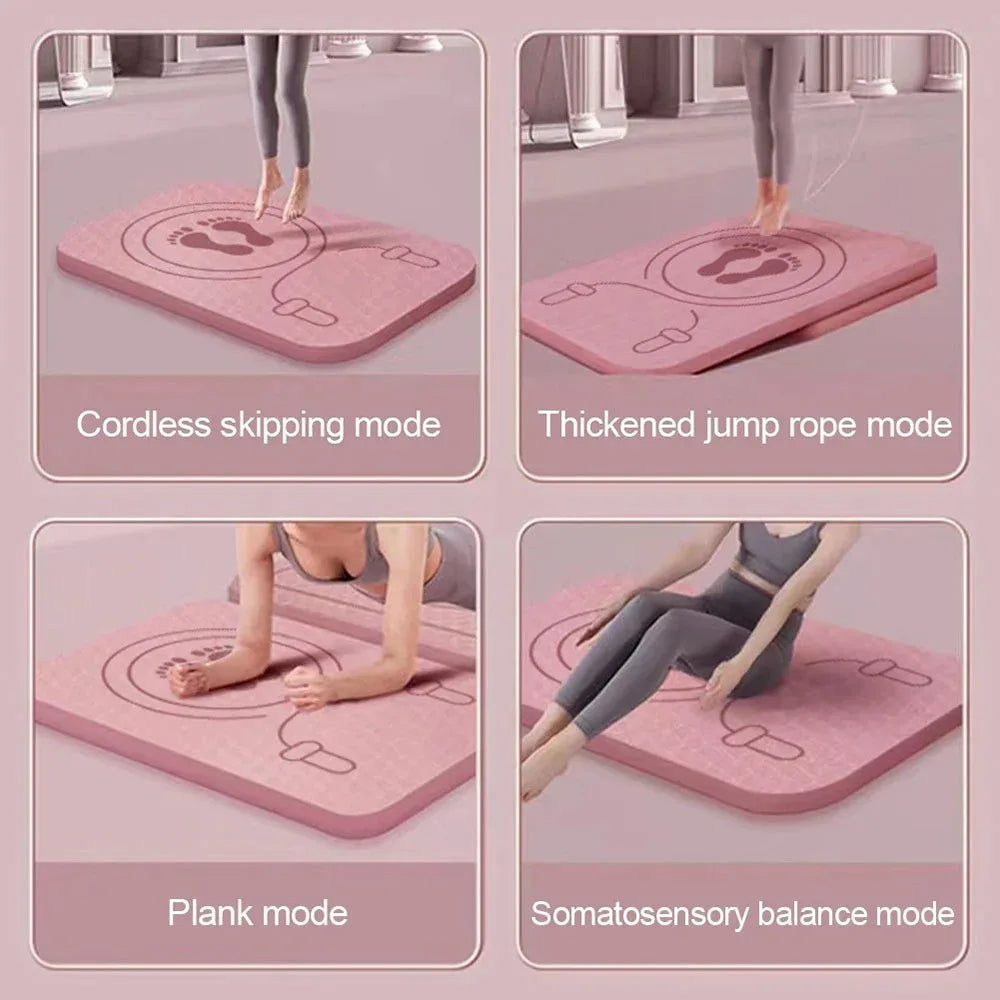 5 Colors Shockproof Jump Rope Mat Waterproof Soundproof Fitness Pad Home Exercise Mat TPE Anti-Slip 60x45cm Cordless Rope Pad