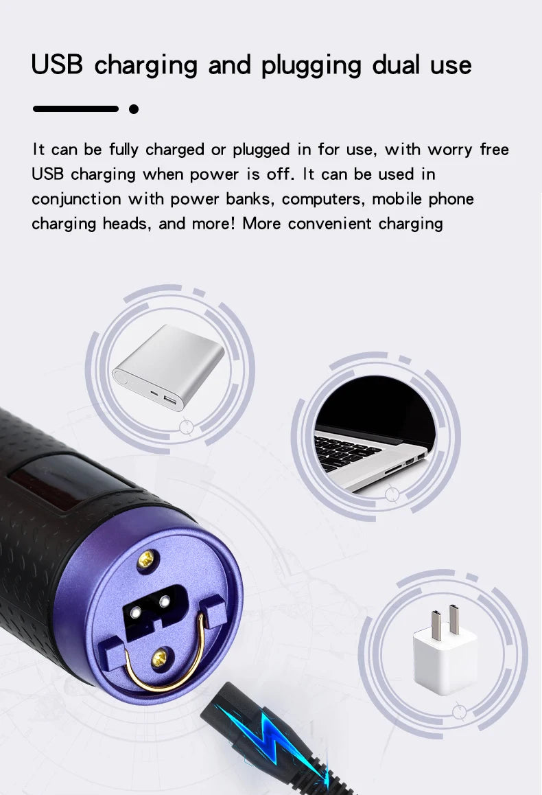Hair Clipper Electric Hair Trimmer for Men Wireless Barber Trimmer Electric Shaver Professional Men's Hair Cutting Machine