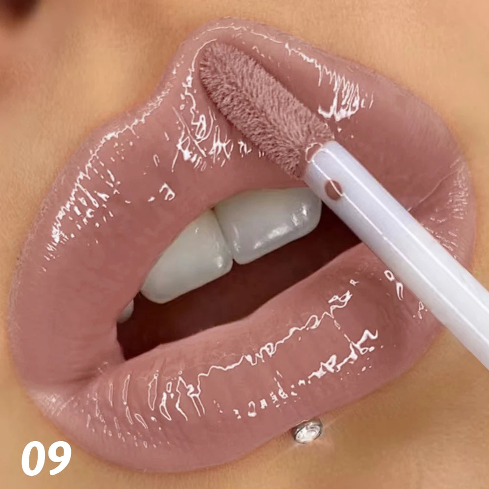 Waterproof quick-drying lip glaze, 16 colors available for mirror-finished lip glaze, clear and non-sticky, non-fading, waterpro