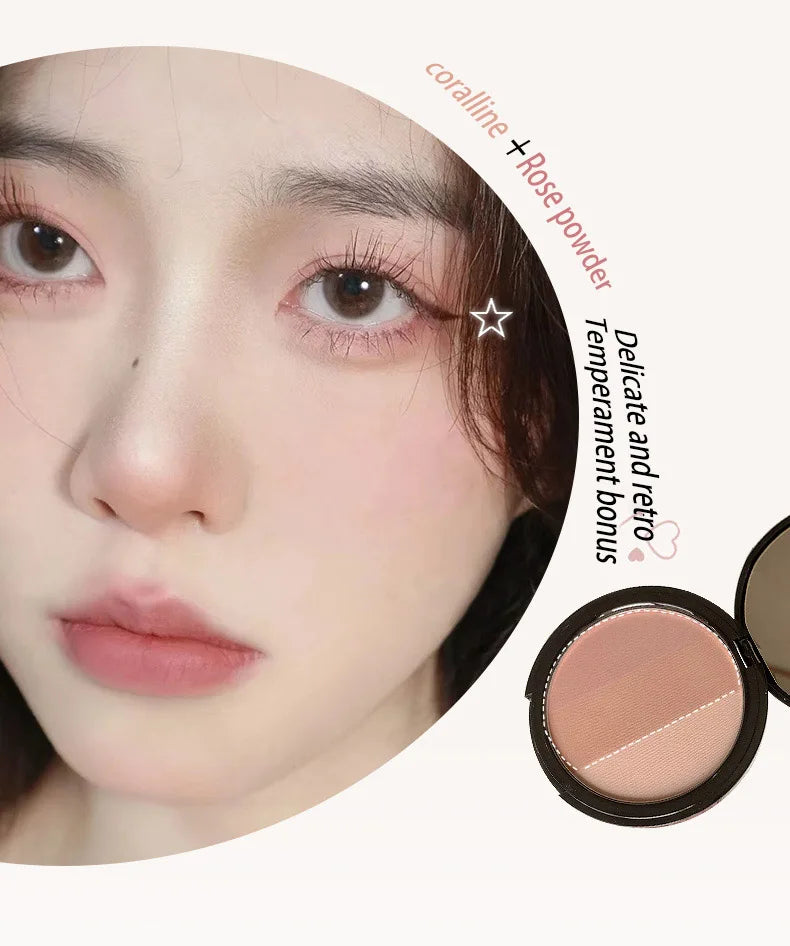 Three-color Blush Palette Delicate Long-lasting Waterproof Non-fading Eyeshadow Blush Integration Tray
