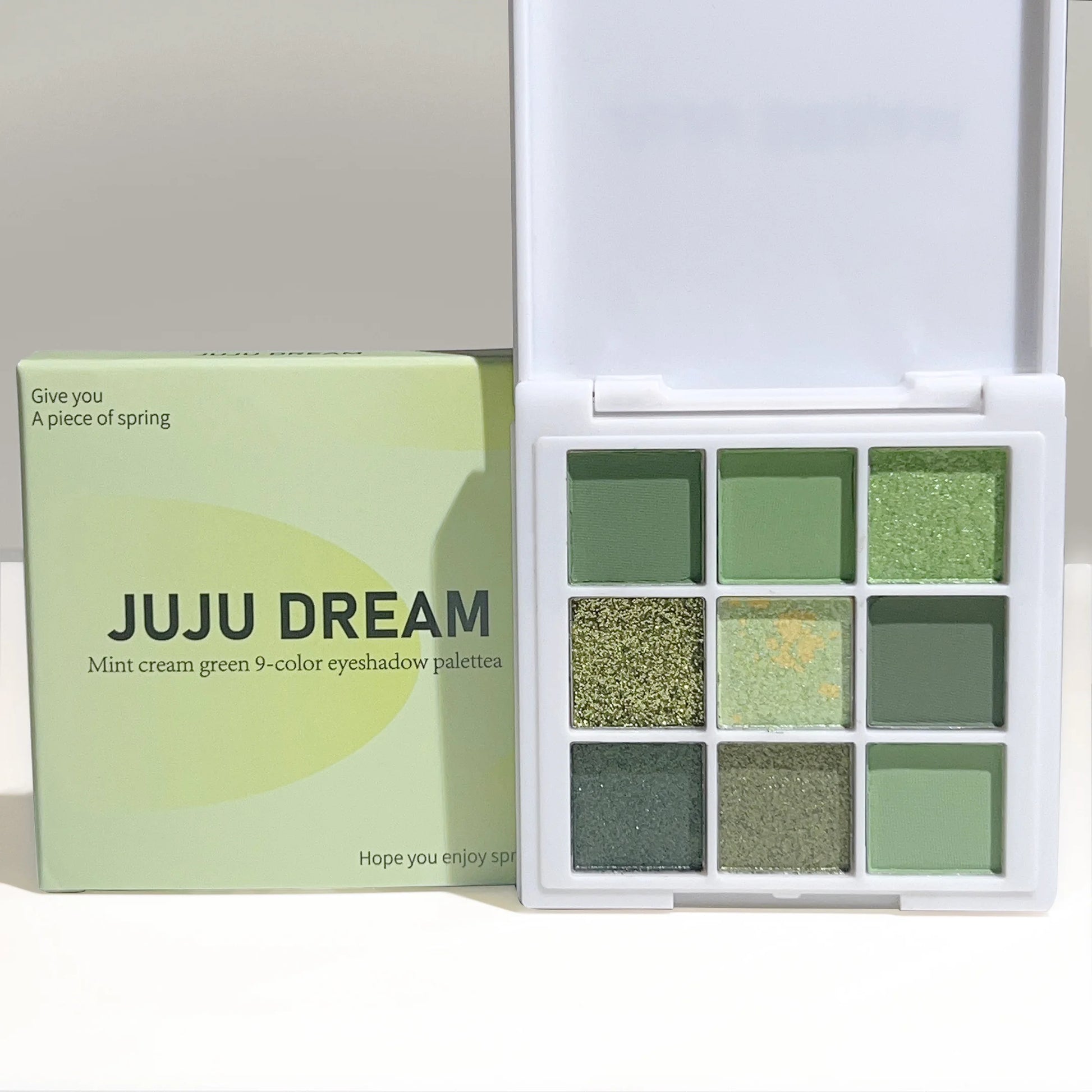 Green Eyeshadow Avocado Cream Nine-Color Brightening Eye Enhancer Reflective Diamond Nine-Square Eyeshadow Palette