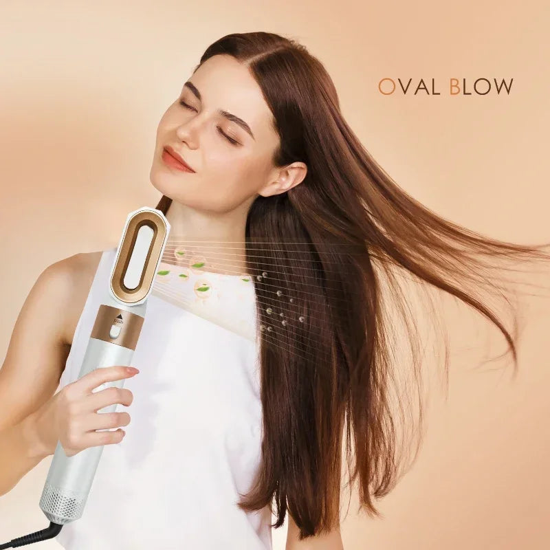 Hair Dryer 5-In-1 Electric Hair Comb Negative Ion Straight Curler Brush Blow Dryer Air Comb Removable Brush Kit Tool
