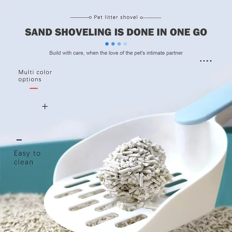 Cat Litter Scoop with Base Plastic Self Cleaning Cat Litter Shovel Cat Toilet Cleaning Tool Lightweight Manure Cleaner Cat Litte