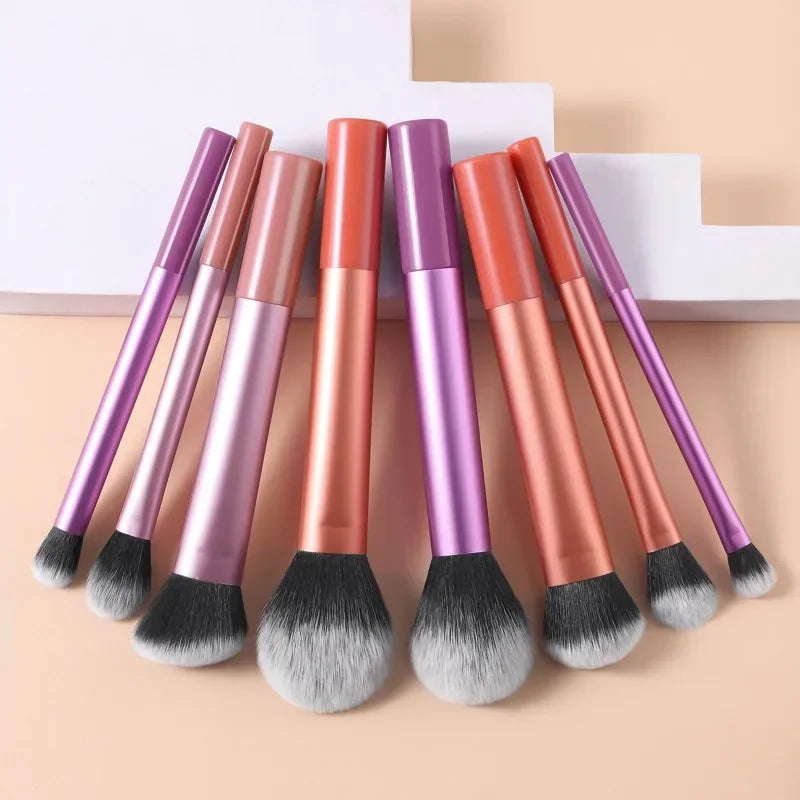 8pcs Plastic Daily Portable Multifunctional Makeup Brush For Making Up Supply 8pcs Makeup Brush Sets