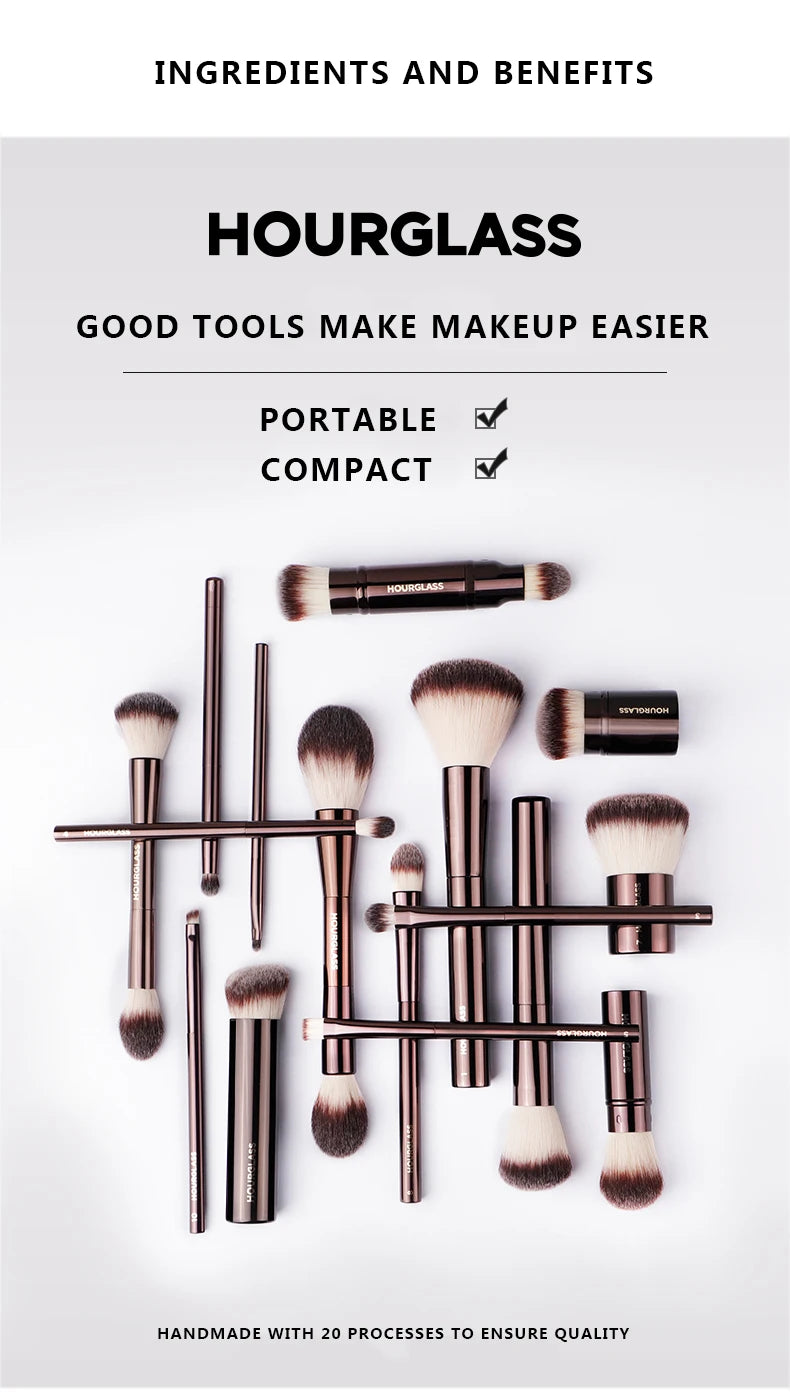 Hourglass Makeup Brush- No.2 Foundation/ Blush Brush Soft and Skin-friendly Fiber Hair Fashion Design Single Face Brush
