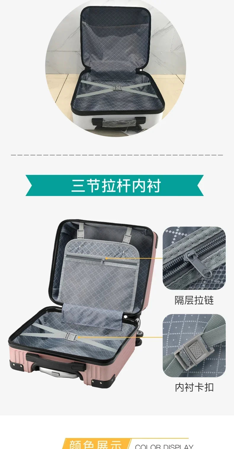 Mini Small 18-Inch Travel Boarding Suitcase Luggage Student Japanese-Style Retro Lightweight Password Trolley Case