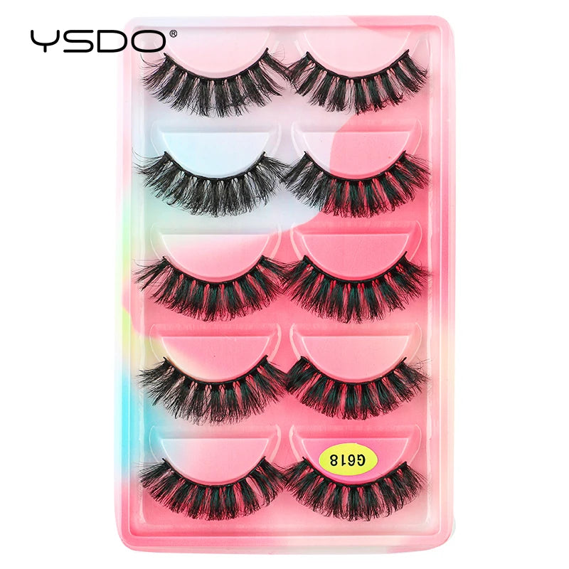 YSDO 5 pairs eyelashes makeup mink strip lashes dramatic eyelashes faux cils natural false eyelashes extension 3d mink eyelashes