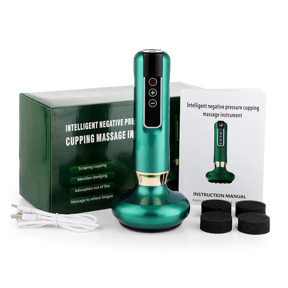 Chinese Electric Suction Vacuum Cupping Anti Cellulite Beauty Massager Glass Jars Anti Cellulite Cupping Vacuum Slimming Guasha