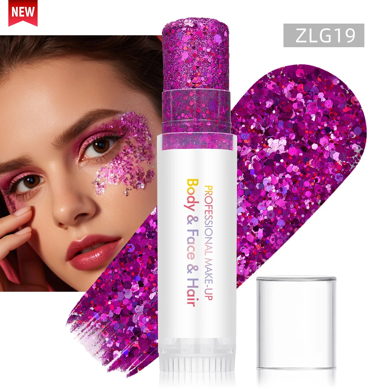 New Body Glitter Stick Face Painting Sequins Gel Mermaid Chunky Glitter Glue for Carnival Hair Body Eye shadow Makeup