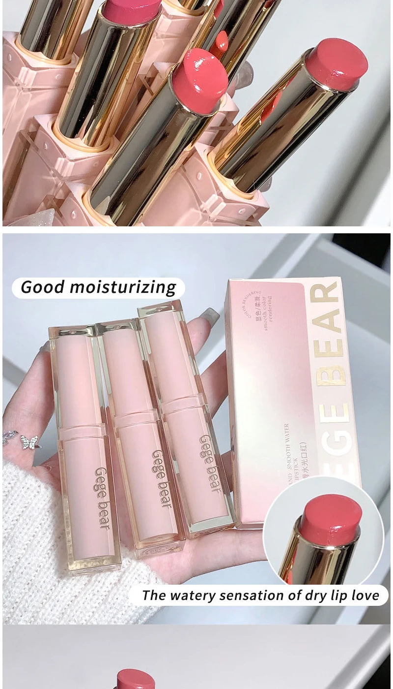 When light, soft and smooth lipstick hydrates moisturizing and white, not easy to stick to the cup