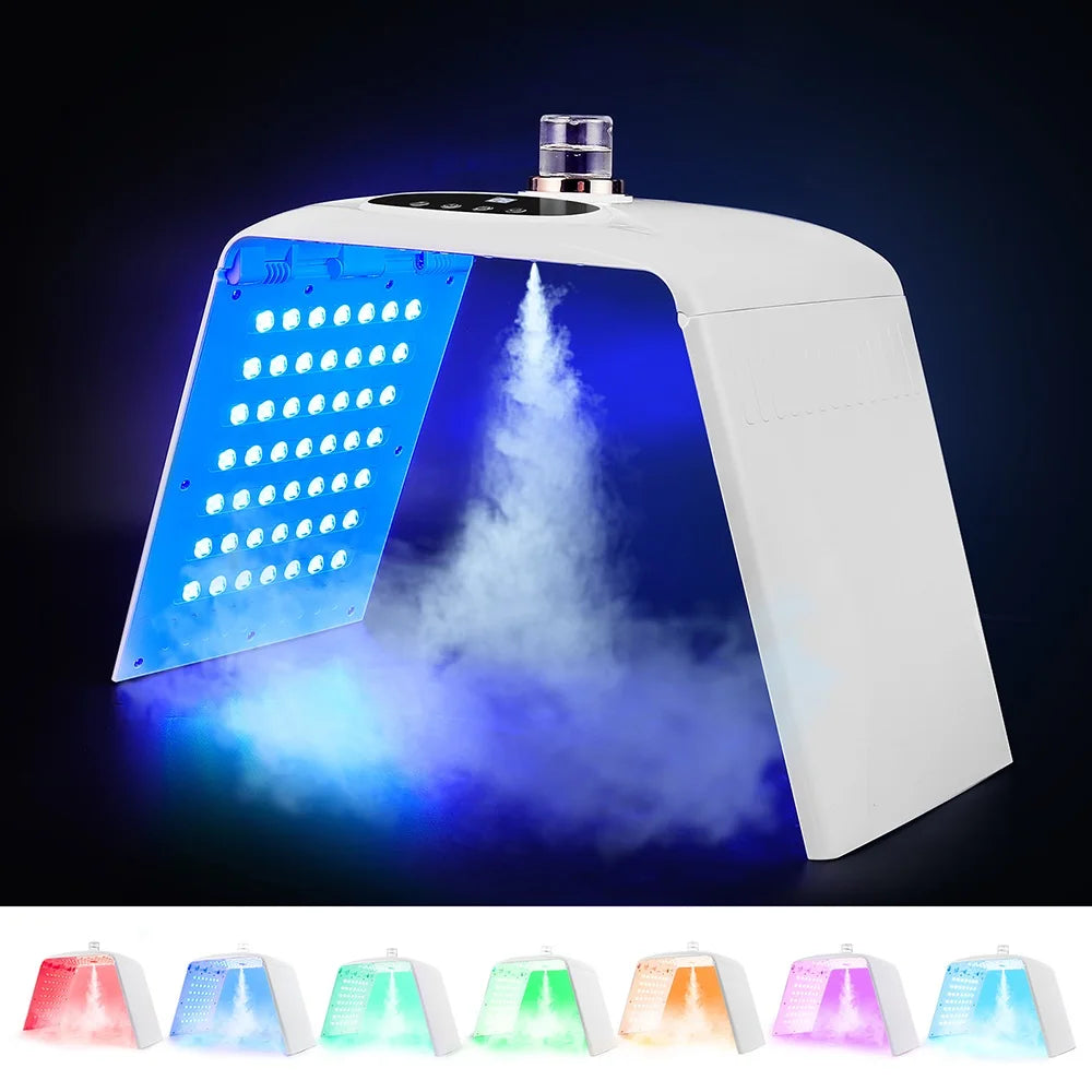 7 Colors LED Photon Machine With Nano Spray Skin Moisturizing Face Humidifier Nano Spray LED Facial Body SPA Skin Care Lamp