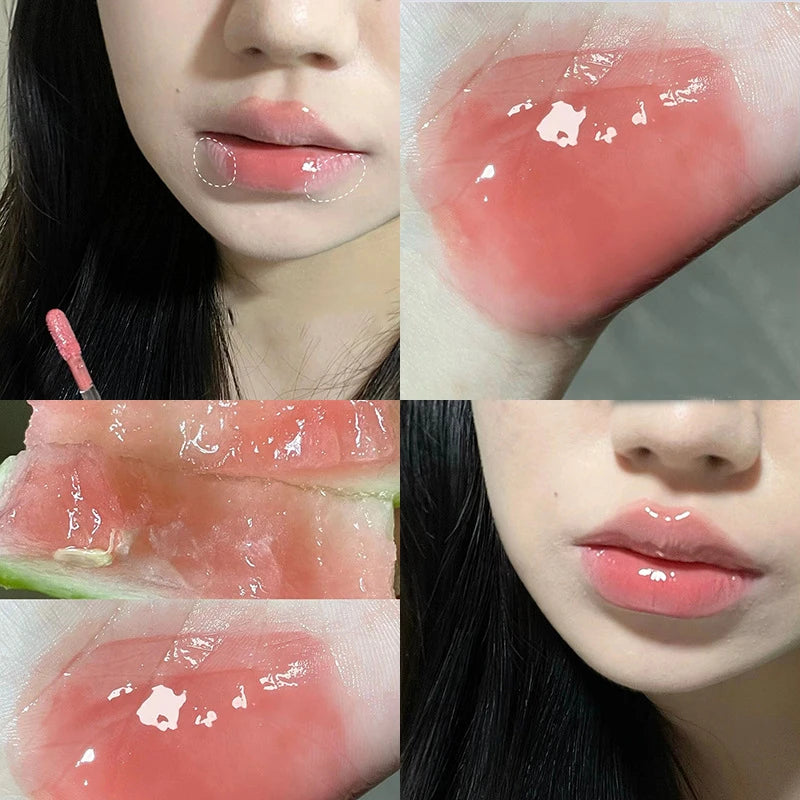 CAPPUVINI Love Shape Lipstick Flower Jelly Water Lip Gloss Clear Light Hydrating Lip Tint Non-stick Cup Korea Cosmetic