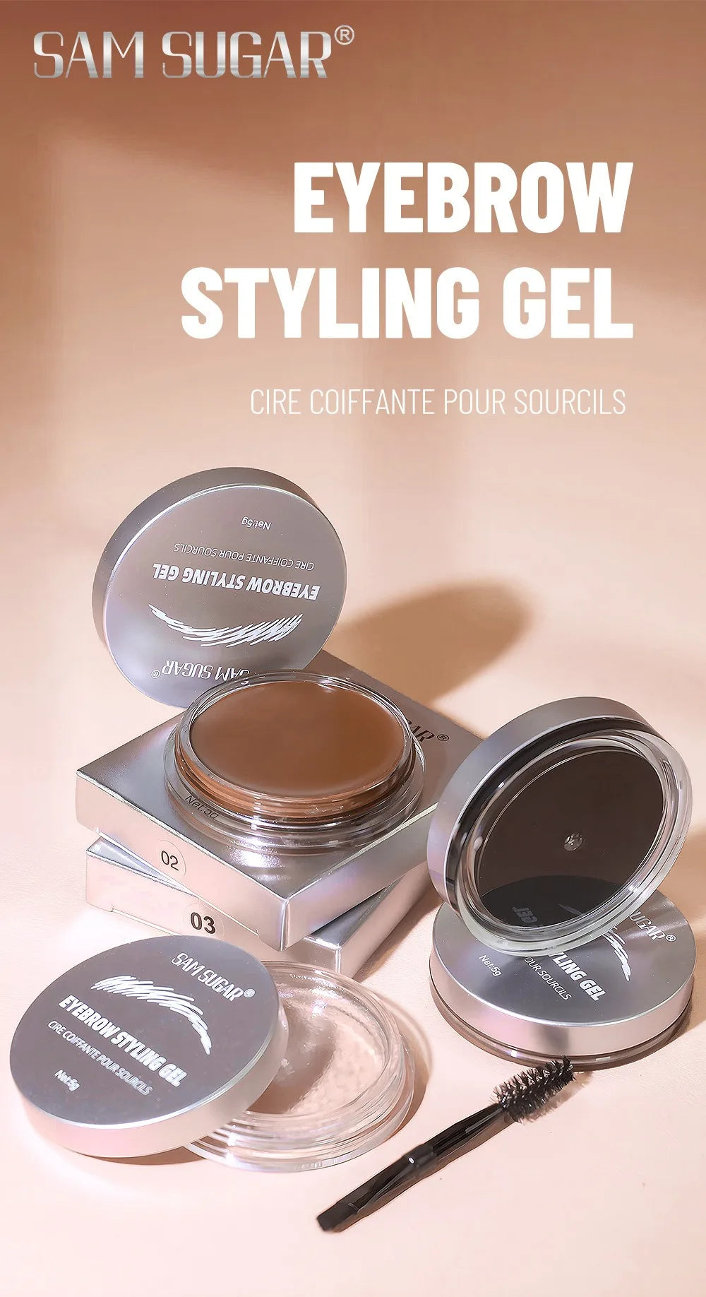 Long Lasting Eyebrow Styling Wax Soap with Brush Waterproof Gel Texture Transparent Coffee Brown Eye Brow Tint Cosmetics Makeup