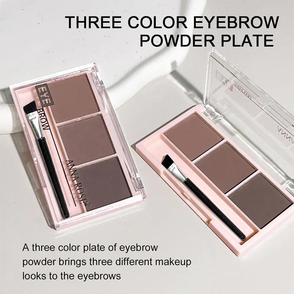 3 Colors Eyebrow Powder Shadow 3D Eyebrow Shape Waterproof and Sweat-proof Natural Long-Lasting Eyebrow Powder