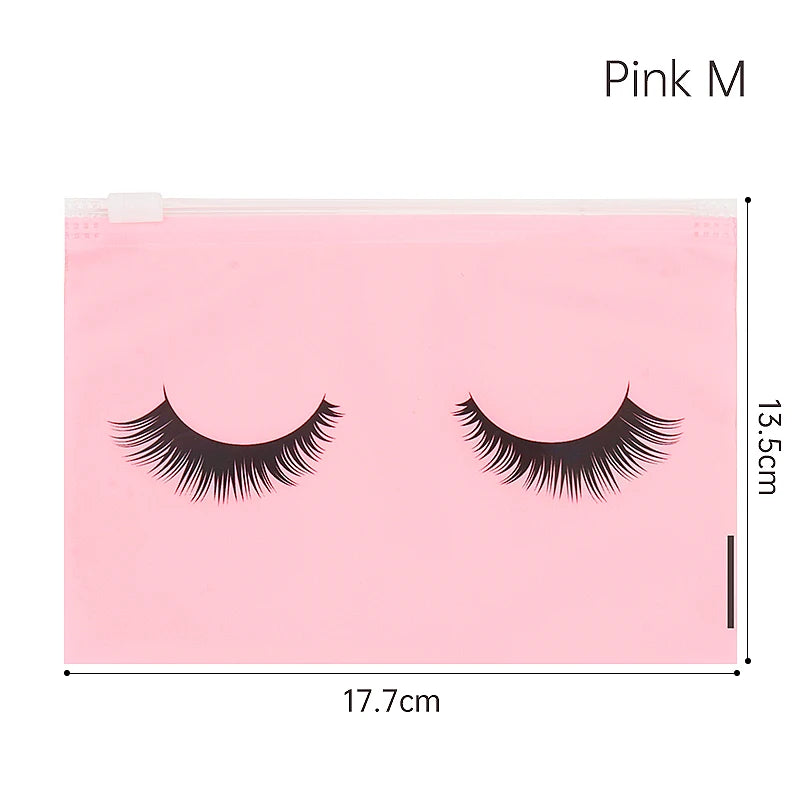 10pcs Eyelash Aftercare Bags With Zipper Toiletry Makeup Pouch Cosmetic Travel Beauty Tool Packaging Lash Extension Supplies