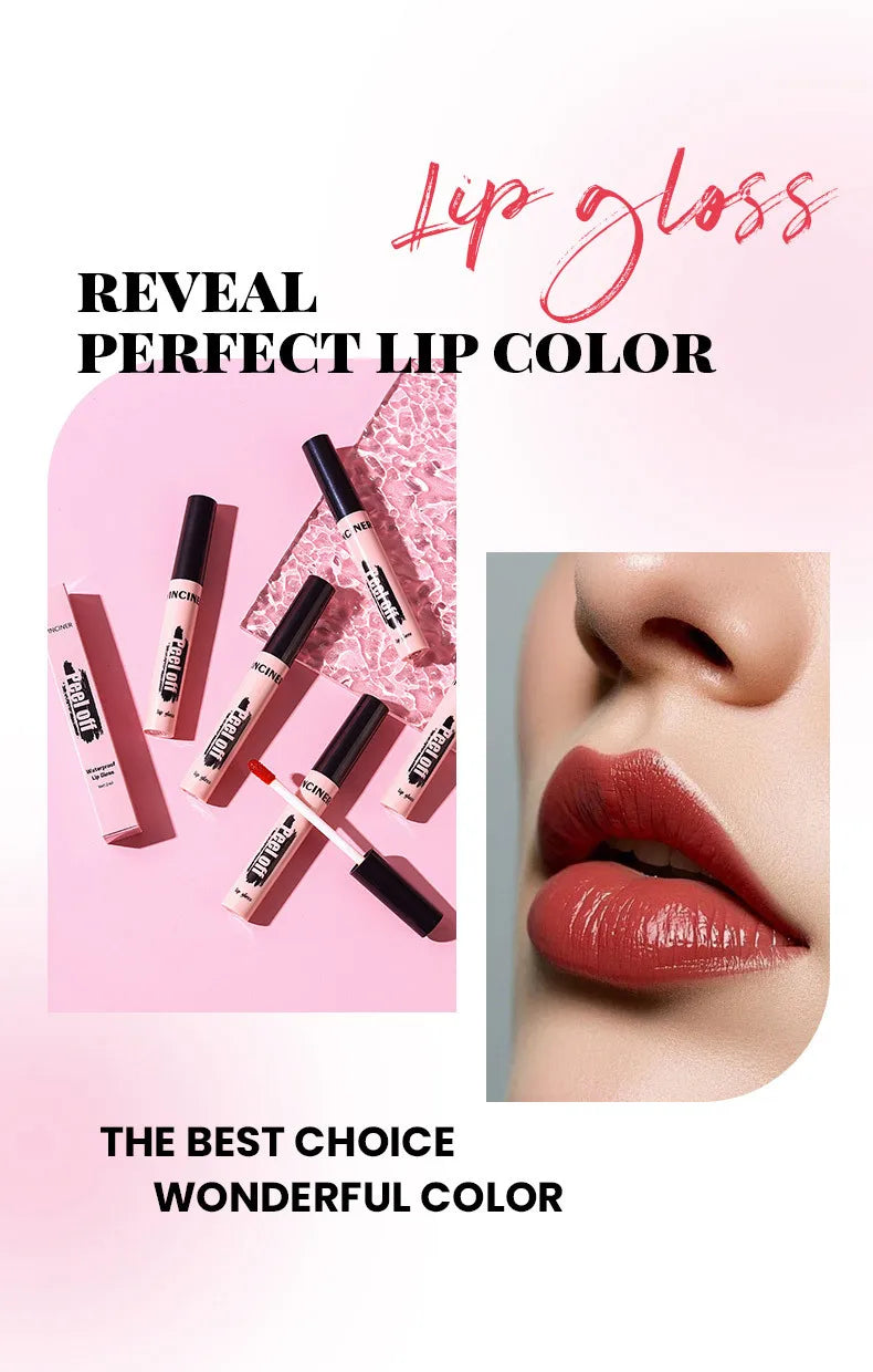Peel Off Lipstick Matte Pink Tattoo Lip Gloss Waterproof Lipliner Long Lasting Matte Brown Lip Tint Tear-off Lip Stain Cosmetics