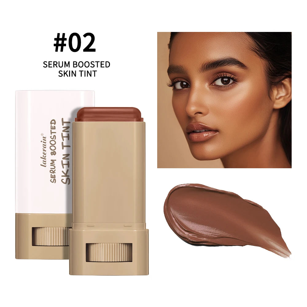 Foundation Tint Stick Balm Serum Boosted Skin Tint Foundation Stick Plumper Hight Coverage Travel Bronze Foundation Stick Makeup