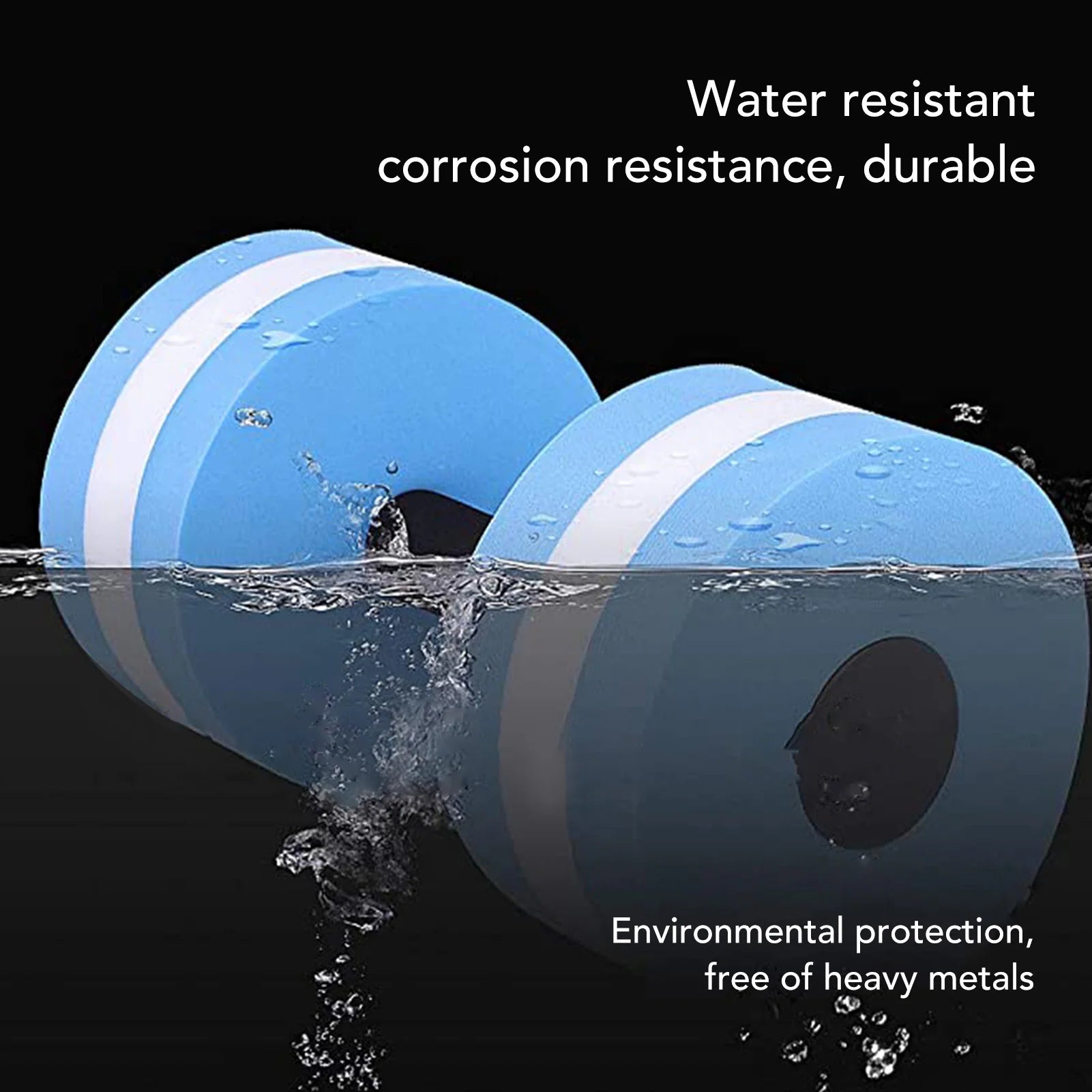 2pcs EVA Water Foam Floating Dumbbell Swimming Pool Water Weight Aerobics Automatic Float Barbell Swim Fitness Dumbbell