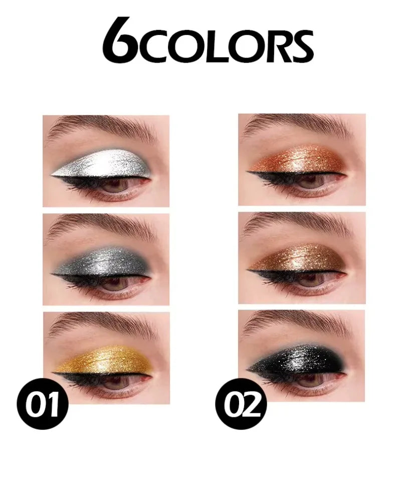 Fit Colors 3 Sections Smoky Eye Water Eyeshadow Diamond Liquid Pearl Shimmer Eye Shadow Liquid Lip Dye