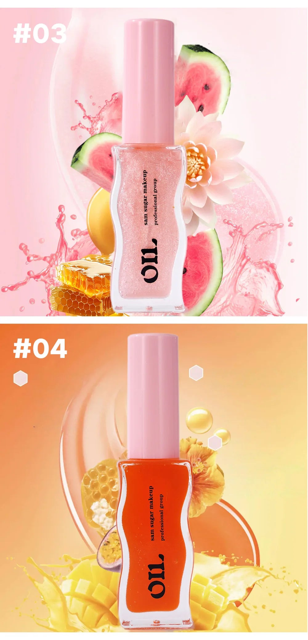 Sheer Pearlescent Mirror Lip Gloss Liquid Lipstick Fruit Honey Infused Lip Oil Reduce Lip Lines Moisturizing Lip Balm Cosmetics