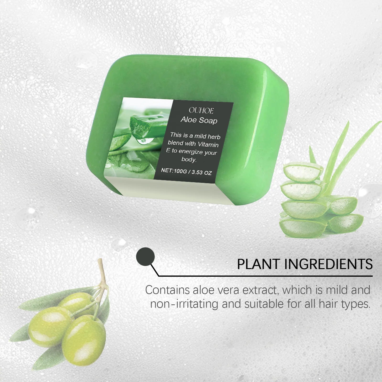 Aloe Nourishing Shampoo Soap Fluffy Strengthening Anti Hair Loss Oil Control Frizzy Curly Repair Damage Hair Shampoo Bar Soap