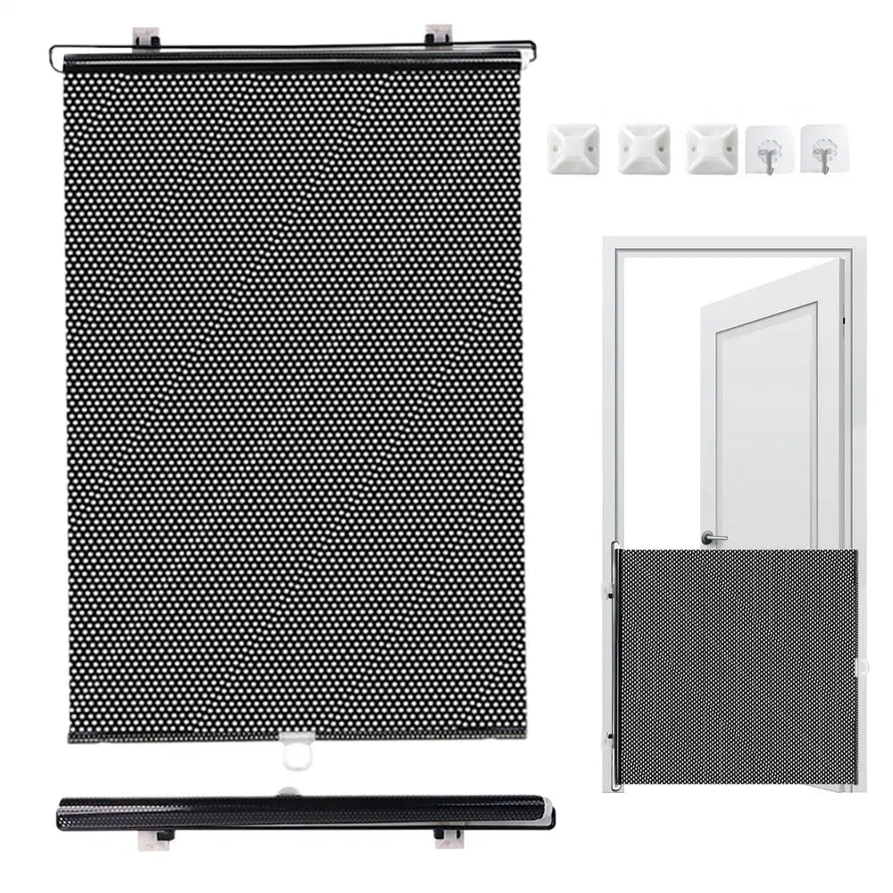 Dog Gate Retractable Pet Safety Gate Wide Pet Isolation Gate Indoor Mesh Fence for Dogs And kitten for Doorway Stairs Balcony