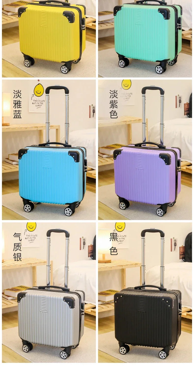 Mini Small 18-Inch Travel Boarding Suitcase Luggage Student Japanese-Style Retro Lightweight Password Trolley Case