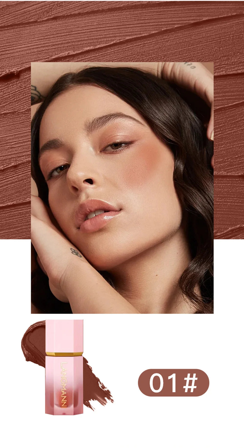 8 Colors Liquid Blush Waterproof Multi-purpose Facial Nourishing Blush Stick Cheek Natural Blusher Cute Korean Makeup for Women