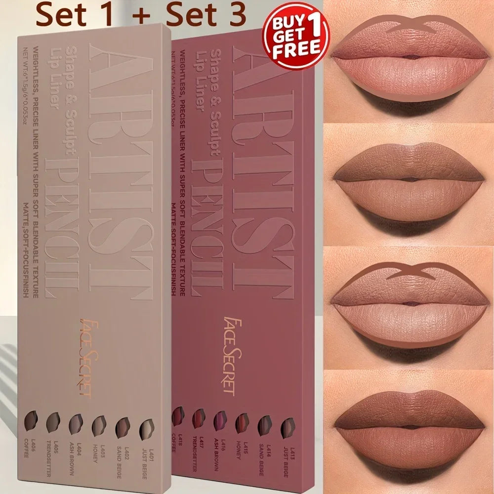 12Pcs/Set Nude Lip Liner Makeup Set - Natural and Long Lasting Waterproof Matte Lipliner Pen  Lip Liner for Everyday Makeup