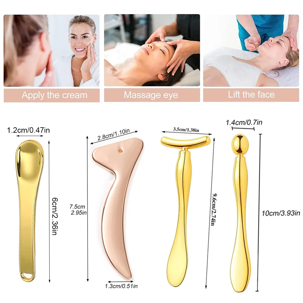 1Pcs Metal Makeup Spatula Mini Spoon Eye Cream Massage Sticks Beauty Scoop for Facial Cosmetic Face Cream Reduce Eye Wrinkles