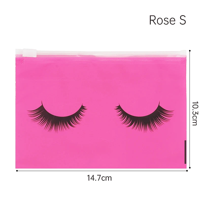 10pcs Eyelash Aftercare Bags With Zipper Toiletry Makeup Pouch Cosmetic Travel Beauty Tool Packaging Lash Extension Supplies