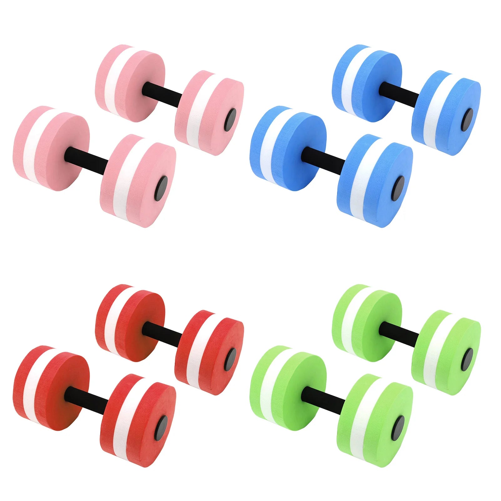 2pcs EVA Water Foam Floating Dumbbell Swimming Pool Water Weight Aerobics Automatic Float Barbell Swim Fitness Dumbbell