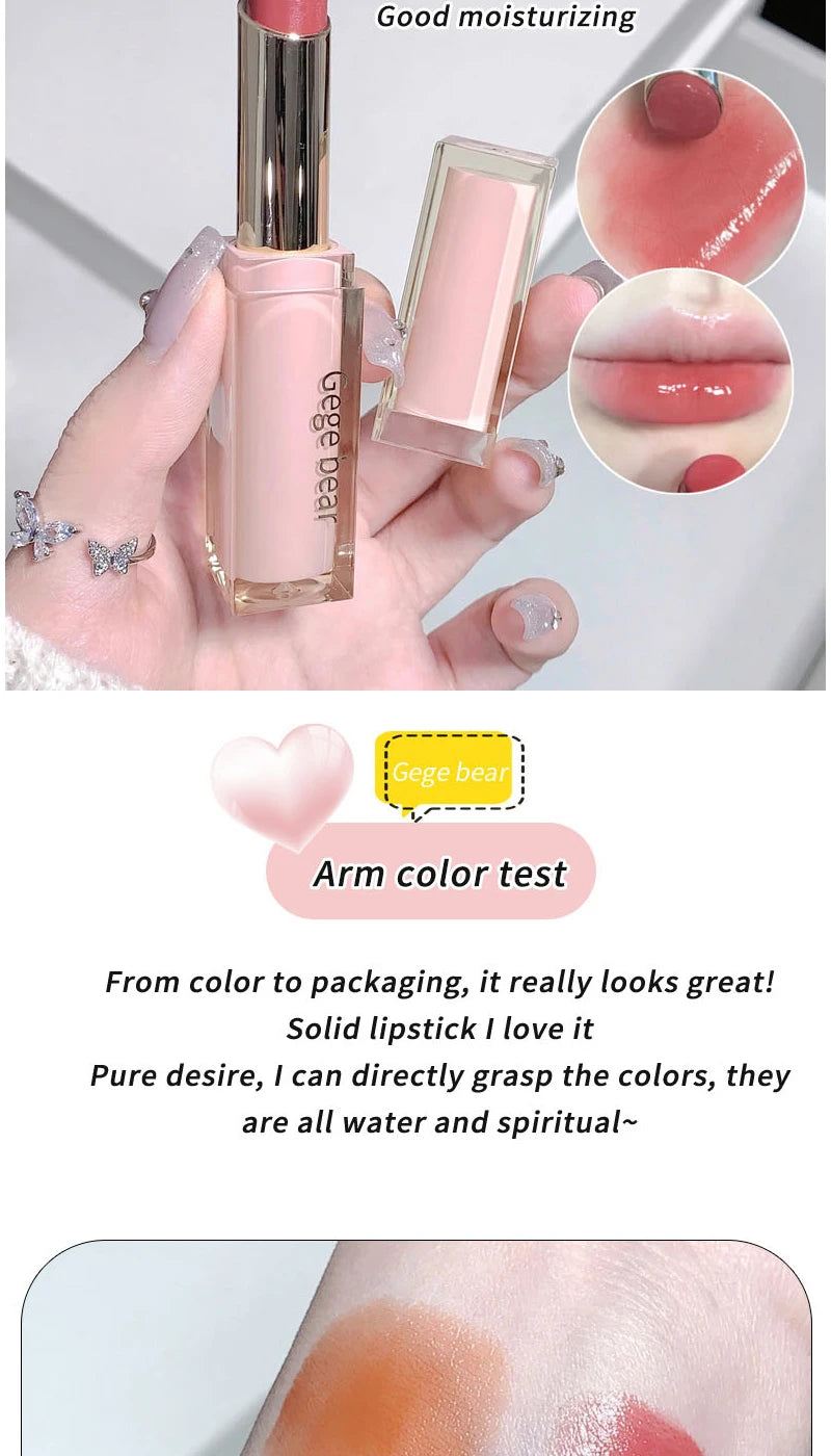 When light, soft and smooth lipstick hydrates moisturizing and white, not easy to stick to the cup