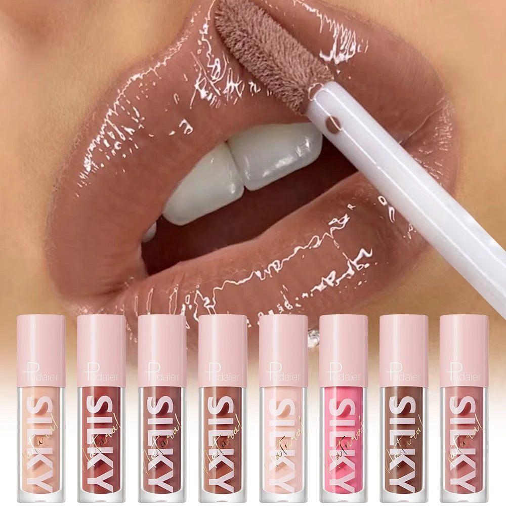 Waterproof quick-drying lip glaze, 16 colors available for mirror-finished lip glaze, clear and non-sticky, non-fading, waterpro
