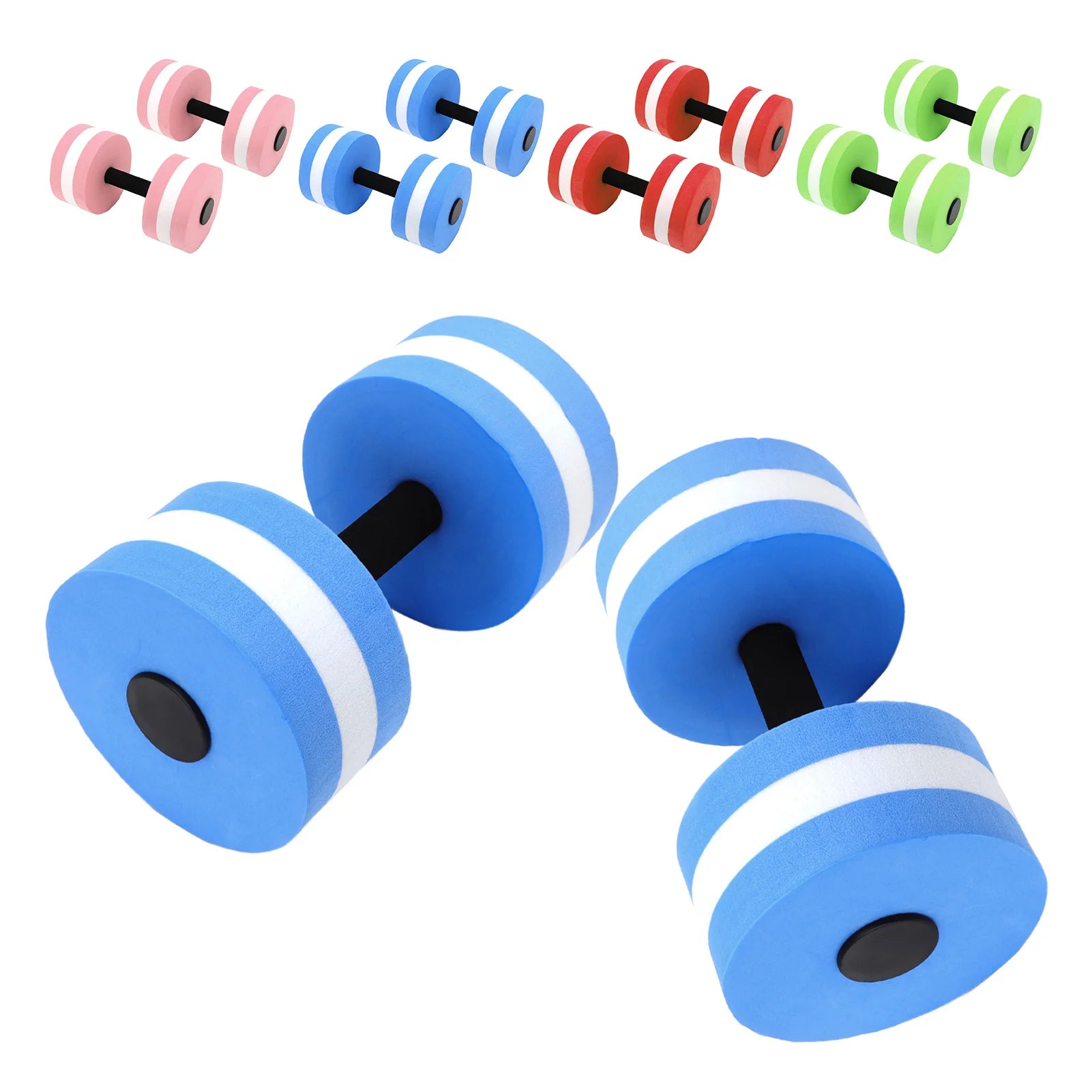 2pcs EVA Water Foam Floating Dumbbell Swimming Pool Water Weight Aerobics Automatic Float Barbell Swim Fitness Dumbbell