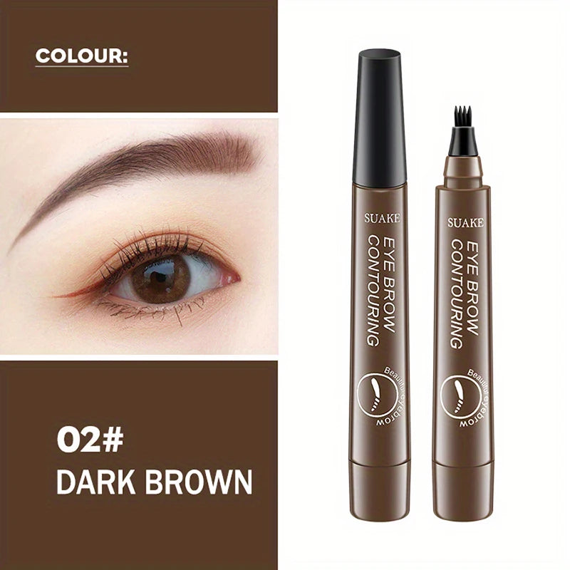 4 Split Head Waterproof Eyebrow Pencil Sweat Proof Liquid Eyebrow Pen Makeup Natural Looking Long Lasting Professional Cosmetic