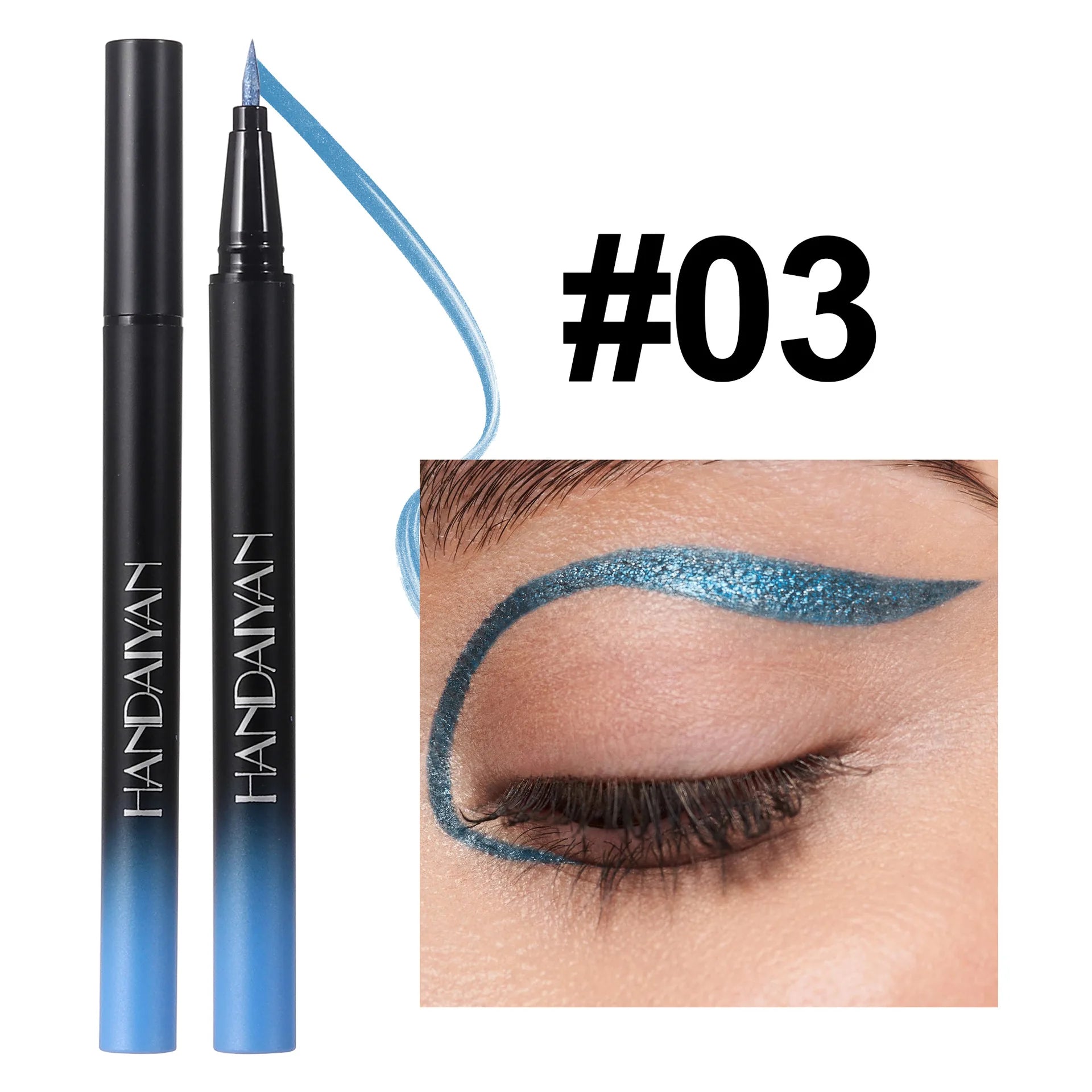 Glitter Liquid Eyeliner Pencil Waterproof Purple Pink Blue Eye Liner Pen Long Lasting Quickily Drying Eyes Makeup Cosmetics