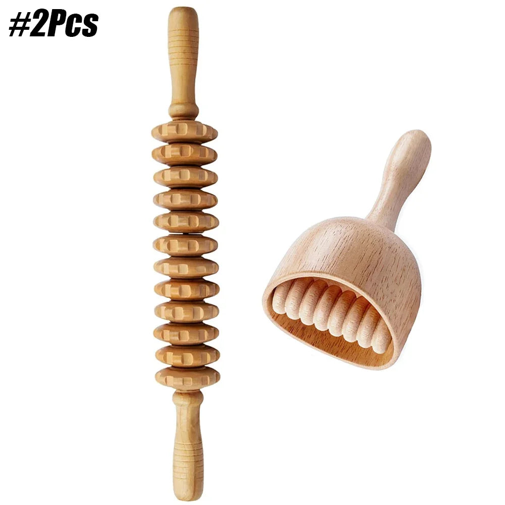 Wood Therapy Massage Roller Stick Wood Massage Cup Wooden Lymphatic Drainage Gua Sha Tool Body Shaping Muscle Massage Relaxation