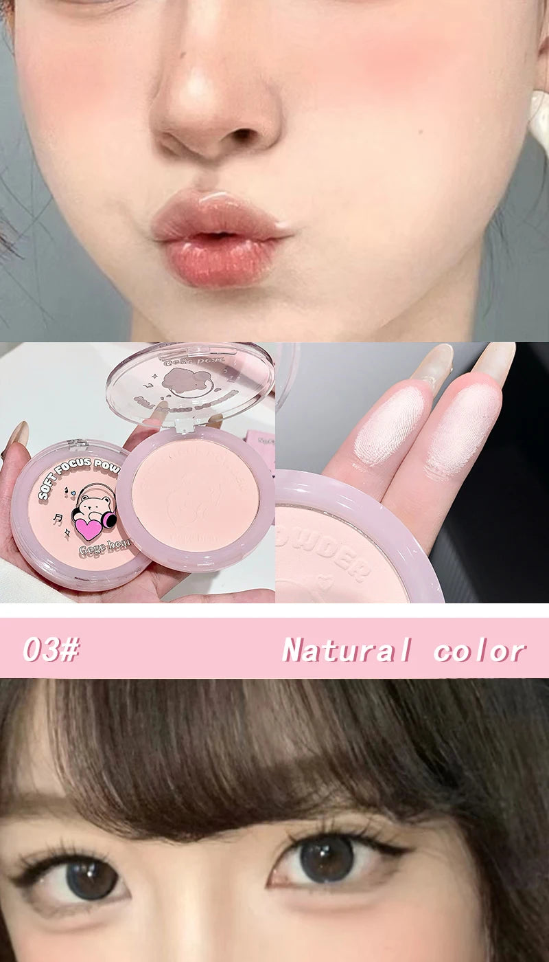 Gegebear Soft Focus Lightweight Setting Powder -,Long-Lasting Formula with Non-Cakey Finish, Perfect for Students and Daily Use