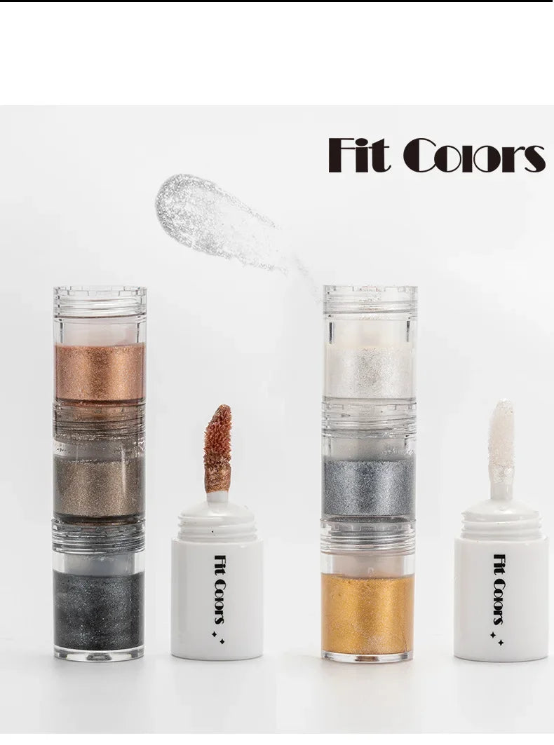 Fit Colors 3 Sections Smoky Eye Water Eyeshadow Diamond Liquid Pearl Shimmer Eye Shadow Liquid Lip Dye