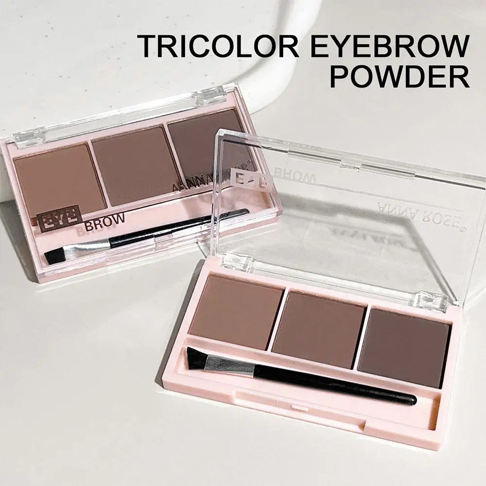3 Colors Eyebrow Powder Shadow 3D Eyebrow Shape Waterproof and Sweat-proof Natural Long-Lasting Eyebrow Powder