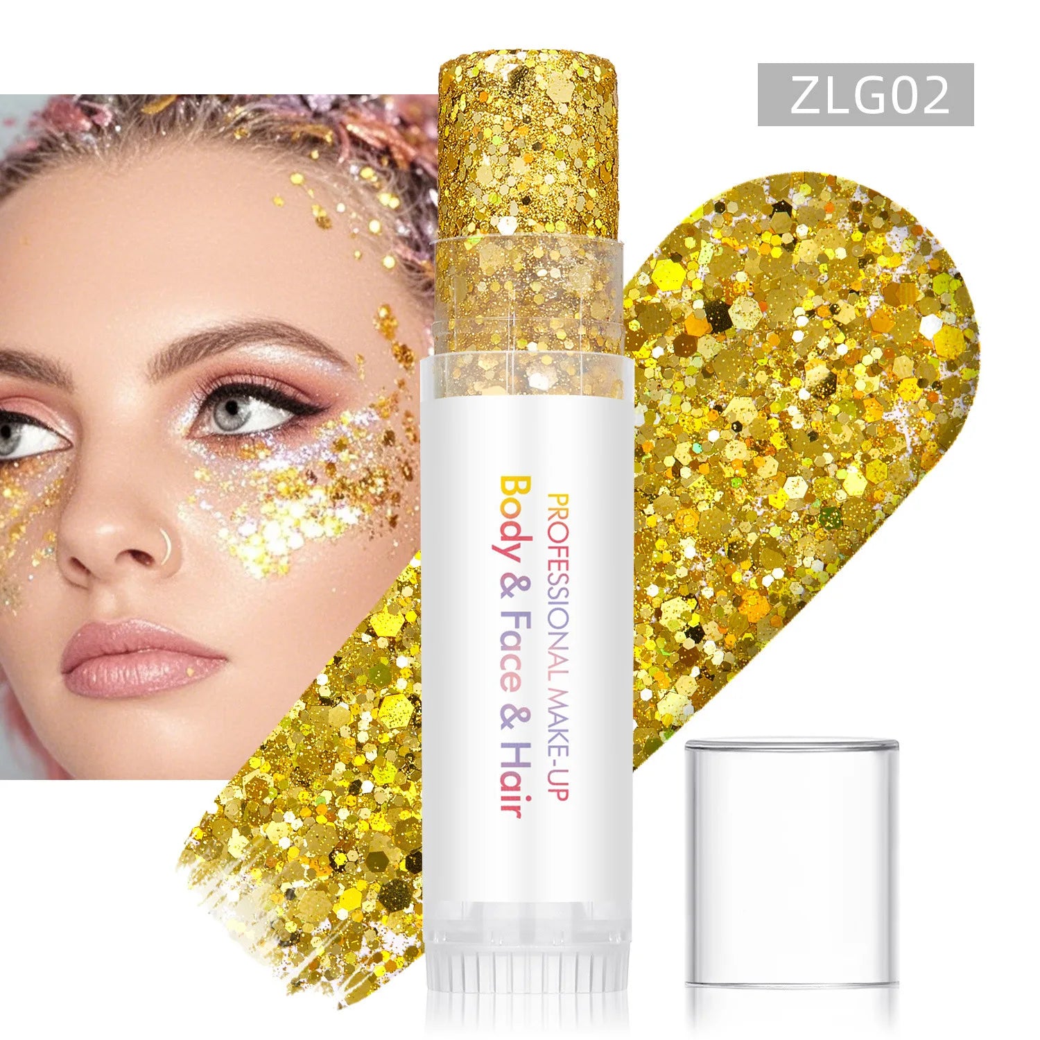 New Body Glitter Stick Face Painting Sequins Gel Mermaid Chunky Glitter Glue for Carnival Hair Body Eye shadow Makeup