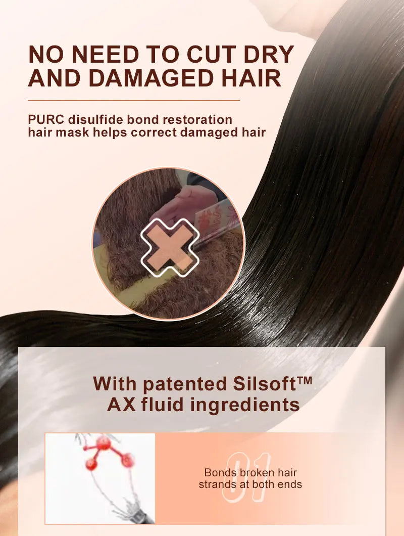 PURC Disulfide Bond Hair Mask Smoothing Strengthens Weak Hair Keratin Repair Damaged Frizz for All Hair Types Hair Care Products