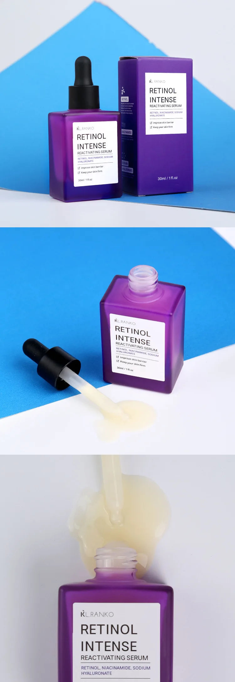 Retinol Anti-Wrinkle Essence Pure Hyaluronic Acid Facial Serum Anti Wrinkle Aging Face Lift Tightening Reduce Eye Finelines New