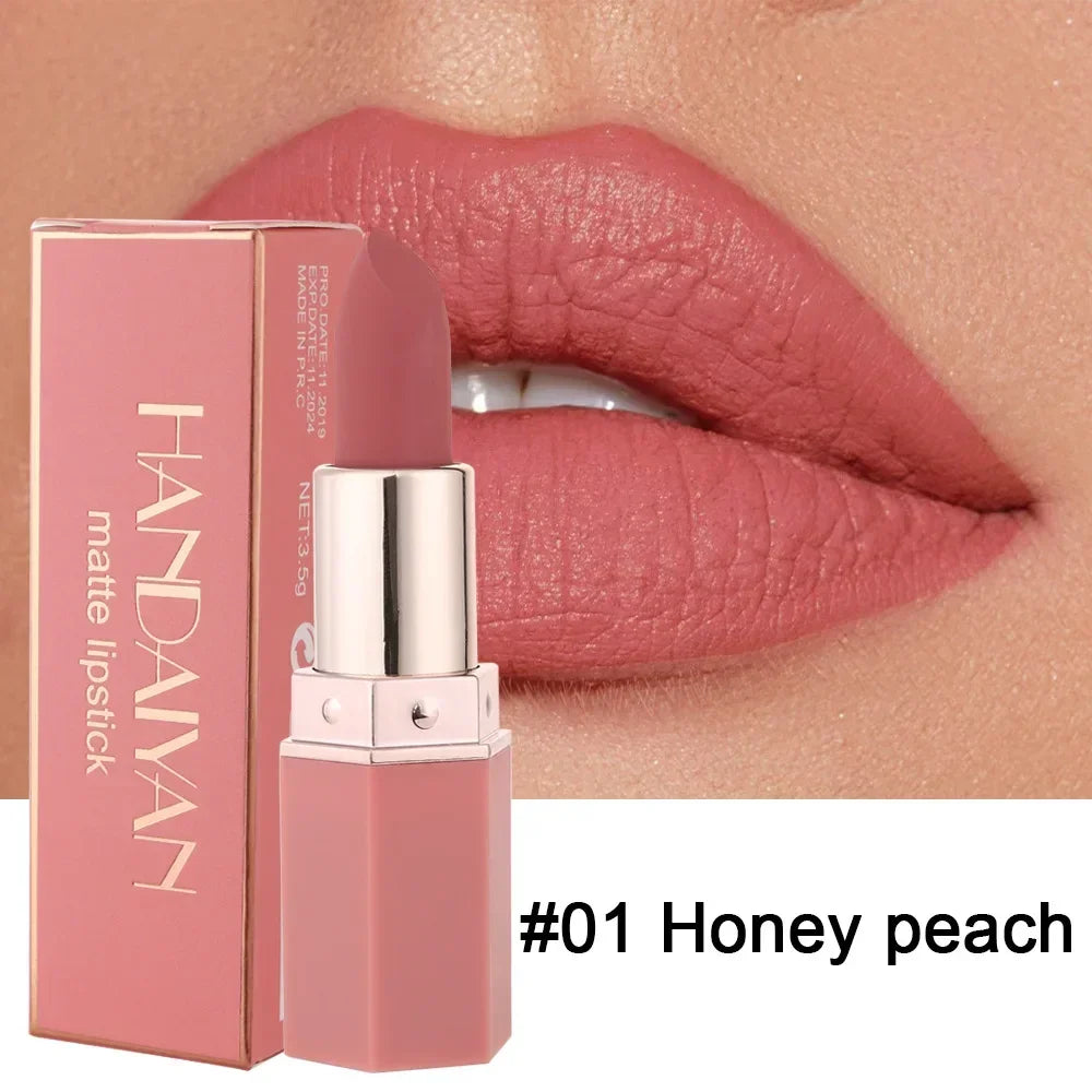 6 Colors Matte Lipstick Beauty Lip Gloss LippenstiftTinted Balm 24 Hours Waterproof Free Shipping Makeup